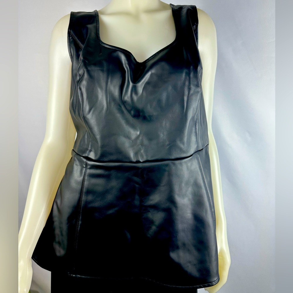 Torrid Peplum Faux Leather Top (torrid size 4)